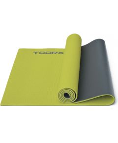 Yoga mat Toorx MAT176 PVC 173x60x0,6 PVC lime green/gray