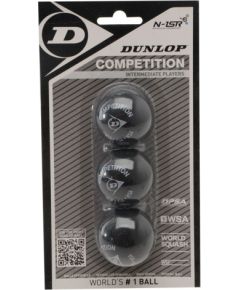 Мяч для сквоша Dunlop COMPETITION клубный +10% зависание Официальный мяч PSA World Tour 3-blister