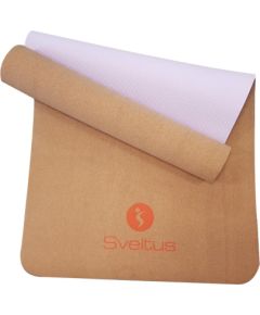 Yoga mat SVELTUS 1303 183x61x0,5cm Cork / pink