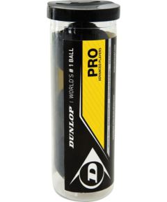 Squash ball Dunlop PRO 2 yellow dots 3-tube WSF/PSA/WSA official