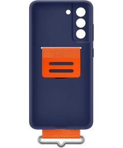 EF-GG990TNE Samsung silikona telefona vāciņš ar siksniņu Galaxy S21 FE zils
