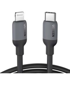 Ugreen USB Type C - Lightning kabelis (MFI sertifikāts) C94 chip 1m melns (US387 20304)