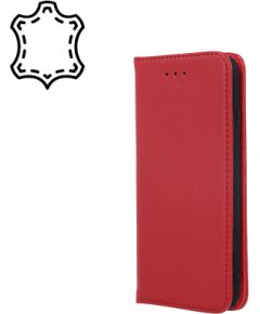 Fusion Genuine Leather Book grāmatveida maks Xiaomi Redmi 12C sarkans