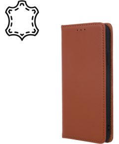 Fusion Genuine Leather Book grāmatveida maks Xiaomi Redmi 12C brūns