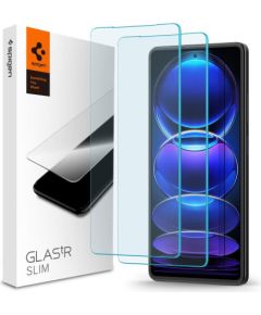 TEMPERED GLASS Spigen GLAS.TR SLIM 2-PACK XIAOMI REDMI NOTE 12 PRO 5G | 12 PRO+ PLUS 5G | POCO X5 PRO 5G CLEAR