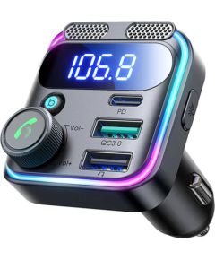 FM Transmitter for Car Joyroom JR-CCB01, Dual-Mic, 48W (Black)