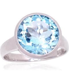 Серебряное кольцо #2101913(PRh-Gr)_TZLB, Серебро 925°, родий (покрытие), Небесно-голубой топаз, Размер: 18.5, 5.1 гр.