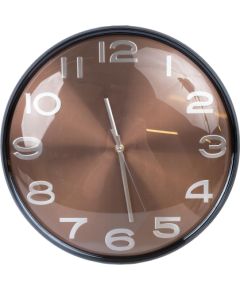 Wall clock CLASSY D36cm, brown/silver