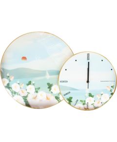 Wall clock NORA with a picture 40x60cm, flowers