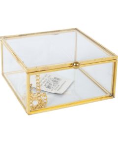 Glass box BERYL 10x10xH5cm, golden