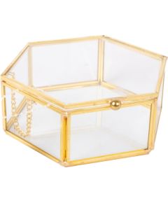 Glass box BERYL 15x9xH5cm, golden