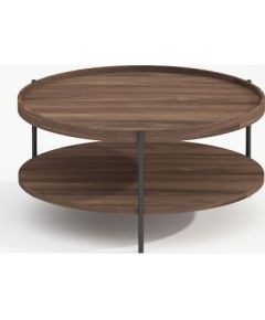 Coffee table CINDY D80xH40cm, melamine light walnut