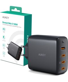 Wall charger AUKEY PA-B7S Omnia II GaN 3xUSB-C 1xUSB-A PD 3.0 PPS 100W