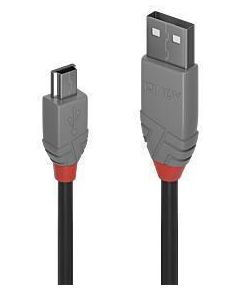 CABLE USB2 A TO MINI-B 0.5M/ANTHRA 36721 LINDY