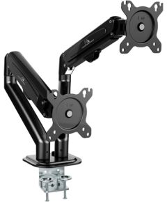 Maclean 2 monitor mount, gas spring, 13"-27", 7kg, black, MC-861N