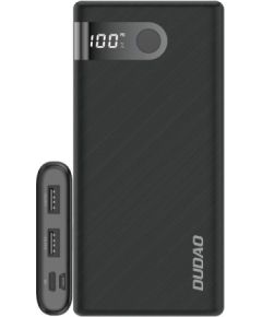 Dudao power bank 10000 mAh 2x USB | USB Type C | micro USB 2 A with LED screen black (K9Pro-02)
