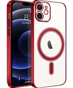 Fusion MagSafe Electroplate силиконовый чехол для Apple iPhone 15 Pro Max красный