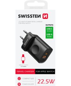 Swissten Travel Адаптер 1xUSB-A / 1xUSB-C / iWatch