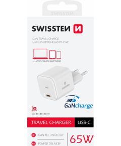 Swissten GaN Travel Charger Tīkla Lādētājs USB-C 65W