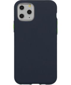 Mocco Soft Cream Silicone Back Case Aizmugurējais Silikona Apvalks Priekš Apple iPhone 12 / 12 Pro Tumši Zils