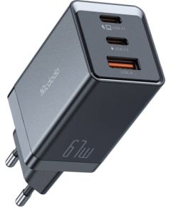 Mcdodo CH-1541 GaN wall charger, 2x USB-C, 1x USB, 67W (black)