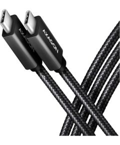 Axagon Data and charging USB 480Mbps cable length 1 m. PD 240W, 5A. Black braided.