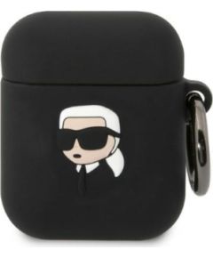 Karl Lagerfeld 3D Logo NFT Karl Head Silicone Case for Airpods 1|2 Black