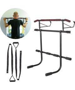 Durvju rāmja šķērssija/paralēlājs ar treniņu siksnām inSPORTline HR5004 70-92cm (līdz 200kg)