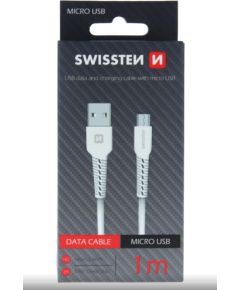 Swissten Basic Fast Charge 3A Micro USB Datu un Uzlādes Kabelis 1m Balts