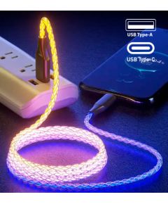 Fusion LED USB-A uz USB-C kabelis 30W | 3A | 100 cm