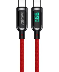 KAKUSIGA KSC-599 USB-C -> USB-C кабель для зарядки 100 Вт | ЖК-дисплей | 120 см красный