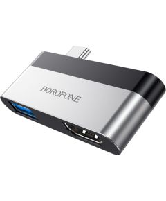 Адаптер Borofone DH2 Type-C to HDMI + USB3.0 серый