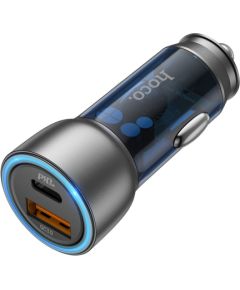 Car charger Hoco NZ8 43W USB-A/Type-C PD25W+QC3.0 blue