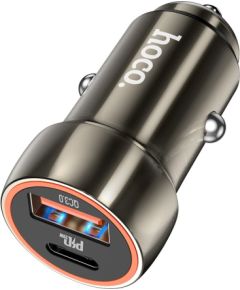 Автомобильная зарядка Hoco Z46A USB-A/Type-C PD20W+QC3.0 серая