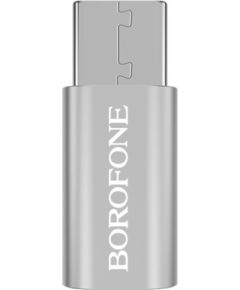 Адаптер Borofone BV4 MicroUSB to Type-C серый