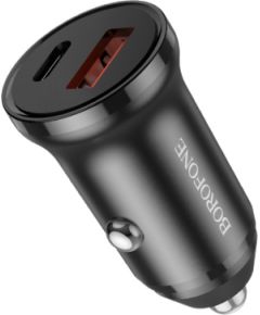 Автомобильная зарядка Borofone BZ18A USB-A/Type-C PD20W+QC3.0 черная