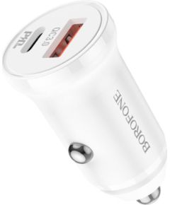 Car charger Borofone BZ18A USB-A/Type-C PD20W+QC3.0 white