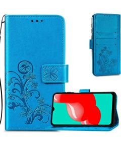Чехол Flower Book Samsung A225 A22 4G синий