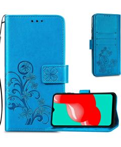 Case Flower Book Samsung A037 A03s dark blue