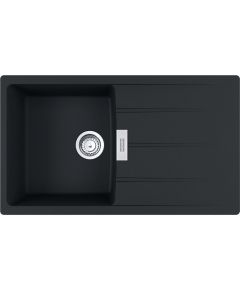 Franke Centro CNG 611-86 3 1/2" BSWT Fragranīta Iebūvējamā Virtuves Izlietne Melna Matēta