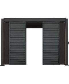 Middle panel of louvers wall for gazebo MIRADOR-111, blackish brown wood looking