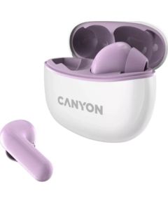 CANYON TWS-5, Bluetooth headset, with microphone, BT V5.3 JL 6983D4, Frequence Response:20Hz-20kHz, battery EarBud 40mAh*2+Charging Case 500mAh, type-C cable length 0.24m, size: 58.5*52.91*25.5mm, 0.036kg, Purple