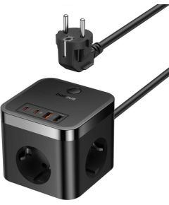 Wall charger Baseus PowerCombo 3AC+2U+2C 30W, 1.5m (black) Зарядные устройства