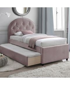 Bed LARA 90x200cm with two mattresses HARMONY UNO, mauve rose