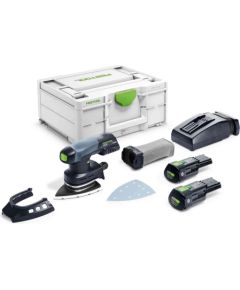 Akumulatora trīsstūra slīpmašīna Festool DTSC 400 3,0 I-Set;  18 V; 2x3,0 Ah akum.