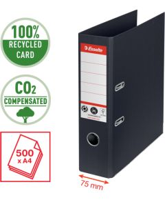 Mape-reģistrs ESSELTE No1 CO2 Neutral, A4, kartons, 75 mm, melnā krāsā