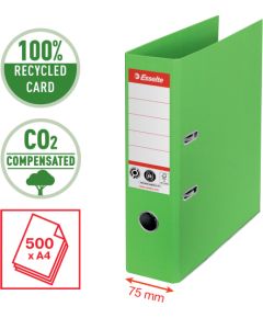 Mape-reģistrs ESSELTE No1 CO2 Neutral, A4, kartons, 75 mm, zaļā krāsā