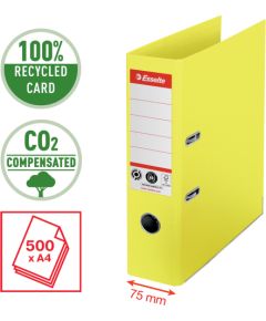 Mape-reģistrs ESSELTE No1 CO2 Neutral, A4, kartons, 75 mm, dzeltenā krāsā