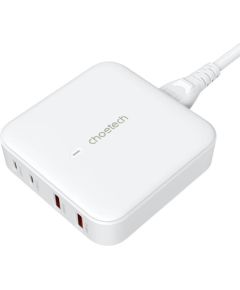 Deskop charger Choetech PD8008,  2x USB-C, 2x USB-A, GaN, 100W (white)