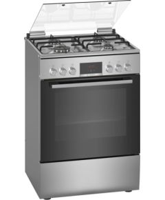 Bosch Serie 4 HXN390D50L cooker Freestanding cooker Gas Black, Stainless steel A